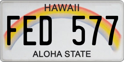 HI license plate FED577