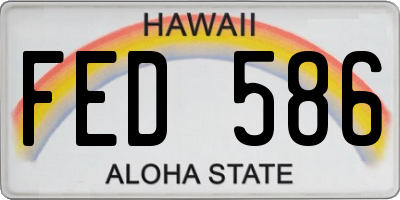 HI license plate FED586