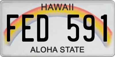 HI license plate FED591