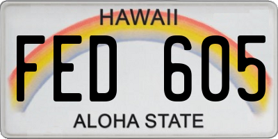 HI license plate FED605