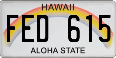 HI license plate FED615