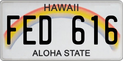 HI license plate FED616