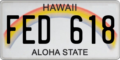HI license plate FED618