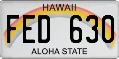HI license plate FED630