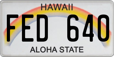HI license plate FED640