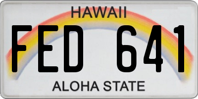 HI license plate FED641