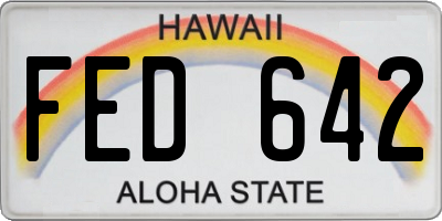 HI license plate FED642