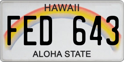 HI license plate FED643