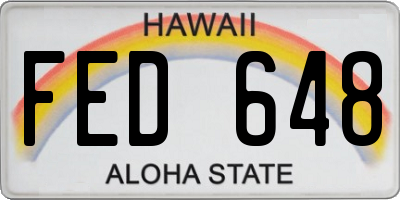 HI license plate FED648