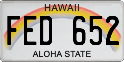 HI license plate FED652