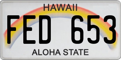 HI license plate FED653