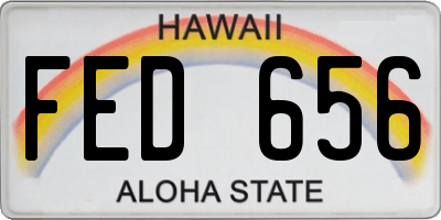 HI license plate FED656