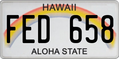 HI license plate FED658