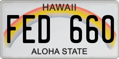 HI license plate FED660