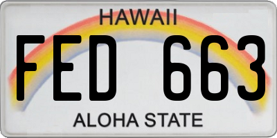 HI license plate FED663