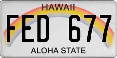 HI license plate FED677