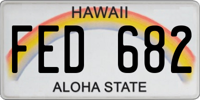 HI license plate FED682
