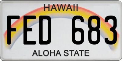 HI license plate FED683