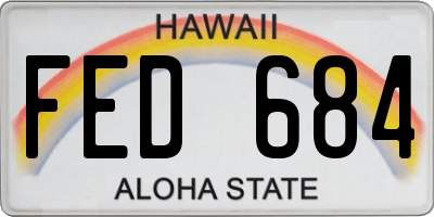 HI license plate FED684