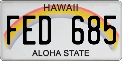 HI license plate FED685