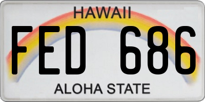 HI license plate FED686