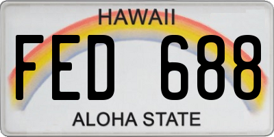 HI license plate FED688