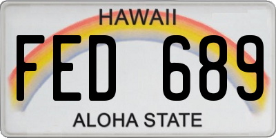 HI license plate FED689
