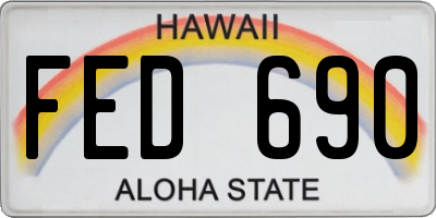 HI license plate FED690