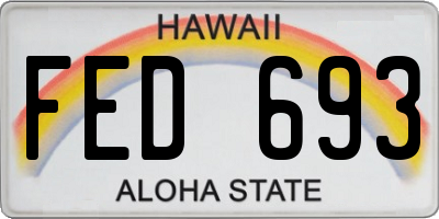 HI license plate FED693