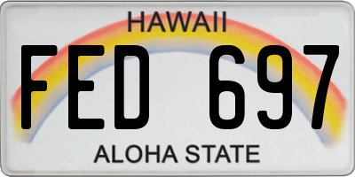HI license plate FED697