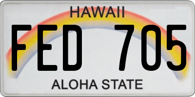 HI license plate FED705