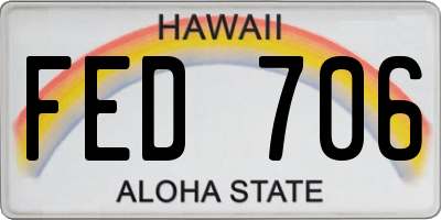 HI license plate FED706