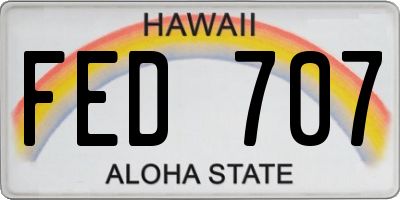 HI license plate FED707