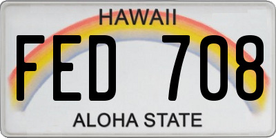 HI license plate FED708