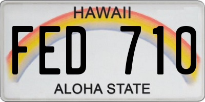 HI license plate FED710