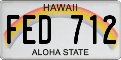 HI license plate FED712