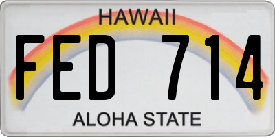 HI license plate FED714