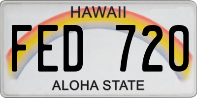 HI license plate FED720