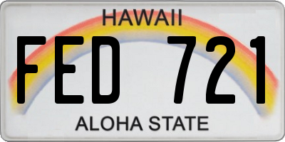 HI license plate FED721