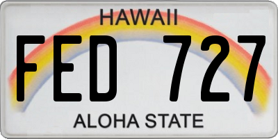 HI license plate FED727