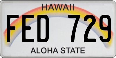 HI license plate FED729