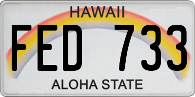 HI license plate FED733
