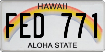 HI license plate FED771