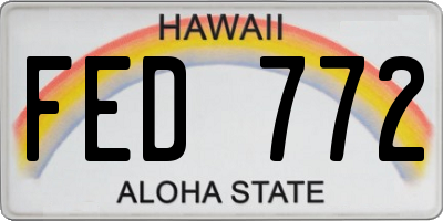 HI license plate FED772