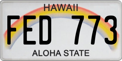 HI license plate FED773