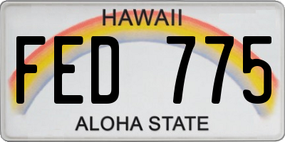 HI license plate FED775