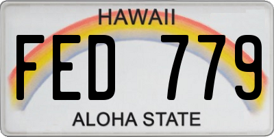 HI license plate FED779