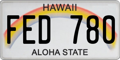 HI license plate FED780