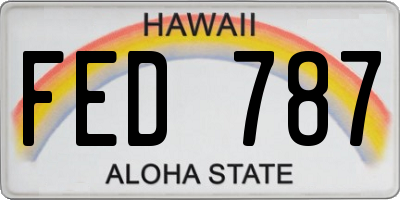 HI license plate FED787