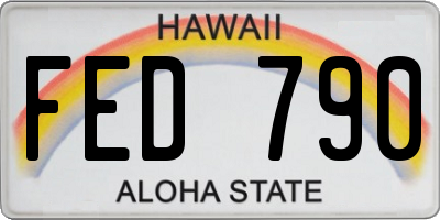 HI license plate FED790